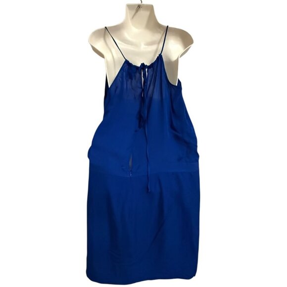 Mason Blue Silk Dress SZ 4 Cocktail Party - Picture 2 of 6